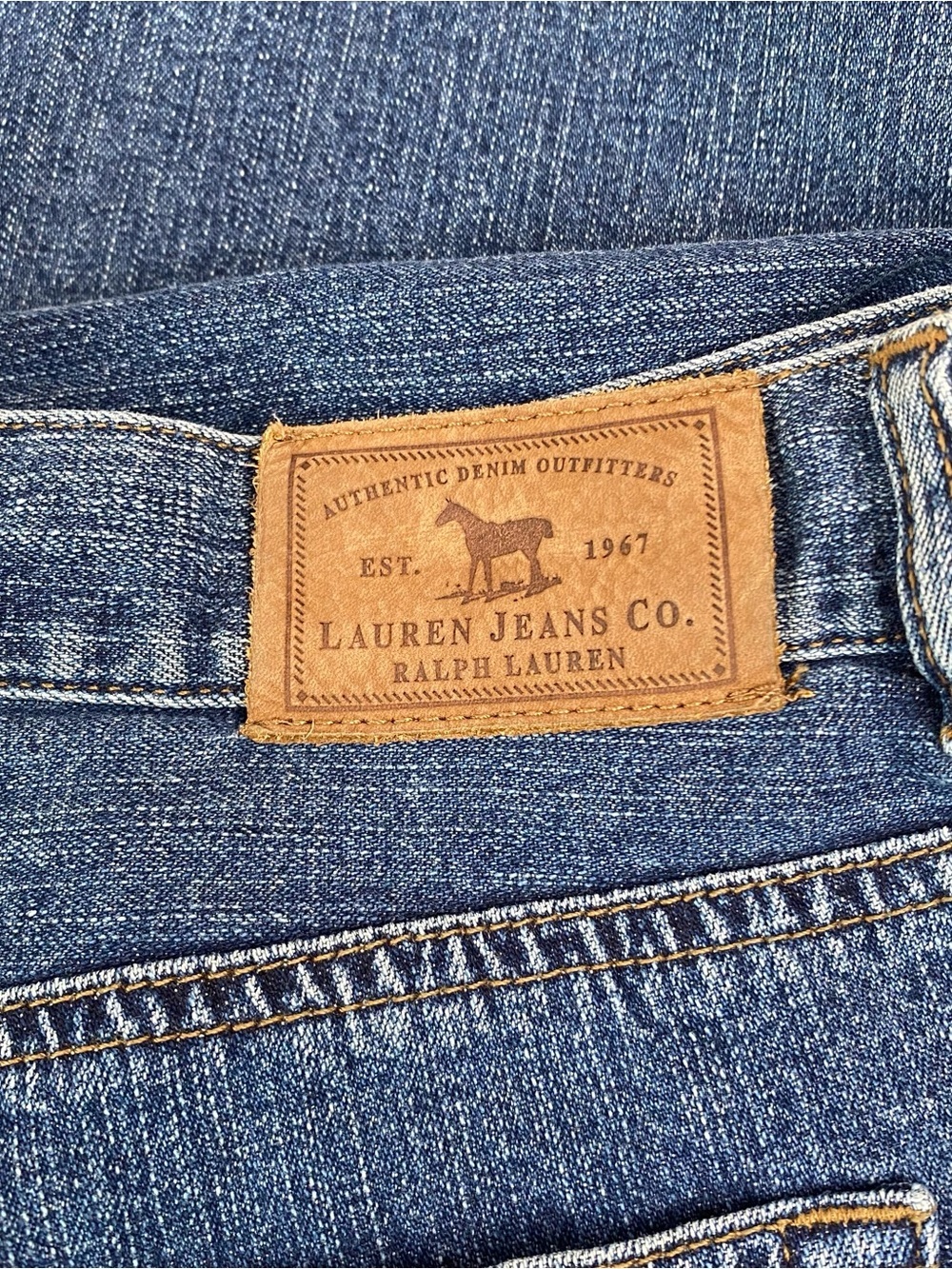 Lauren Jean Co by Ralph Lauren Embroidered Medium Wash Boot Cut Jeans Size 16 - Picture 9 of 13